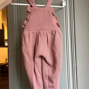 1-3m UA UA 100% Pima Cotton Pink Ruffled Kids One Piece Overall